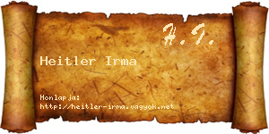 Heitler Irma névjegykártya