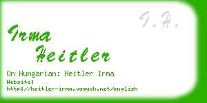 irma heitler business card